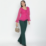 Women Solid V-Neck Top