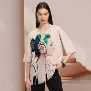 Graphic Printed Round Neck Oversized T-shirt