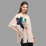 Graphic Printed Round Neck Oversized T-shirt