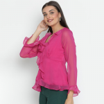 Women Solid V-Neck Top