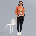 Women Graphic Printed Round Neck Cotton Oversized T-Shirt